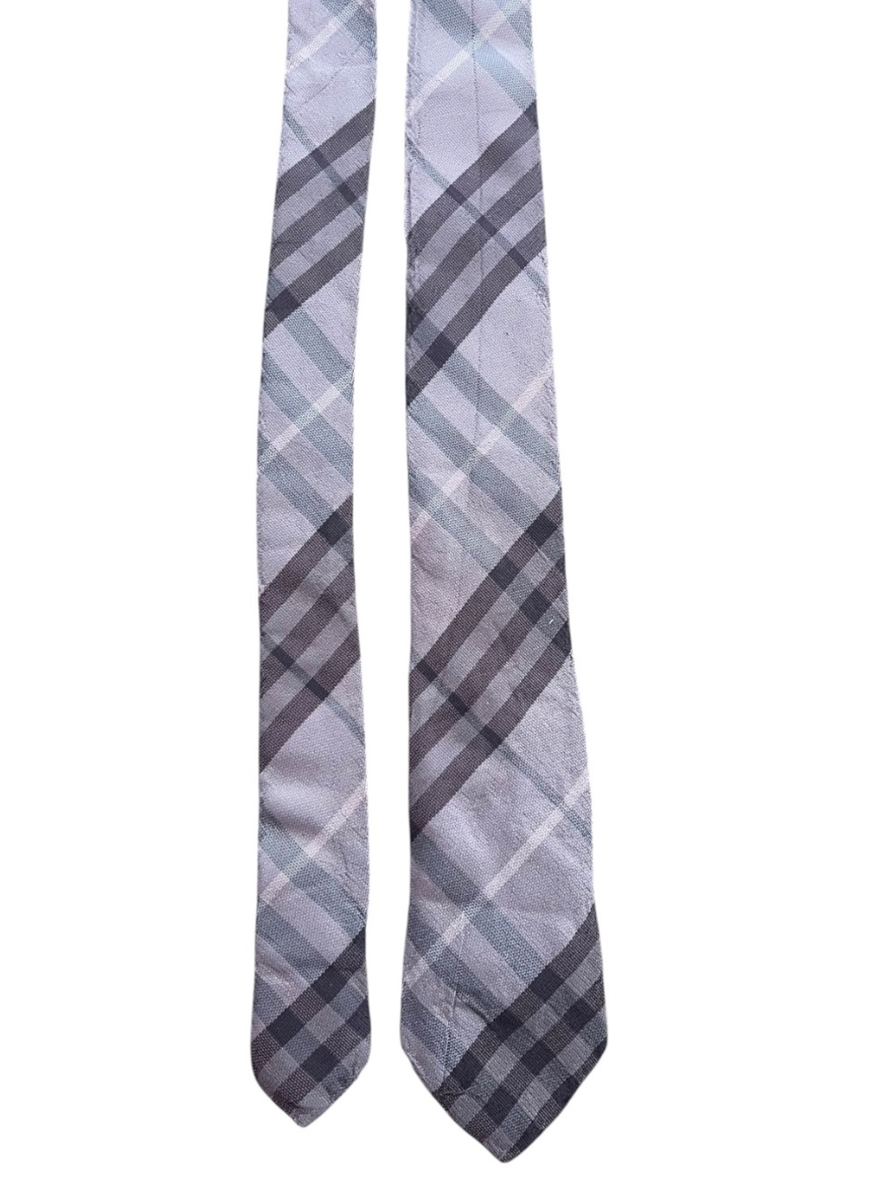 Burberry Mens Silk Nova Check Classic Tie Plaid Purple Lavender